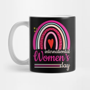 International Women's Day 8TH March Pink Rainbow Mug